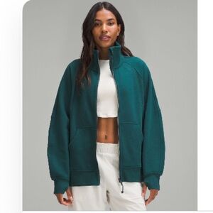 Lululemon Scuba Oversized Funnel Neck Full Zip jacket. Storm Teal Size M/L